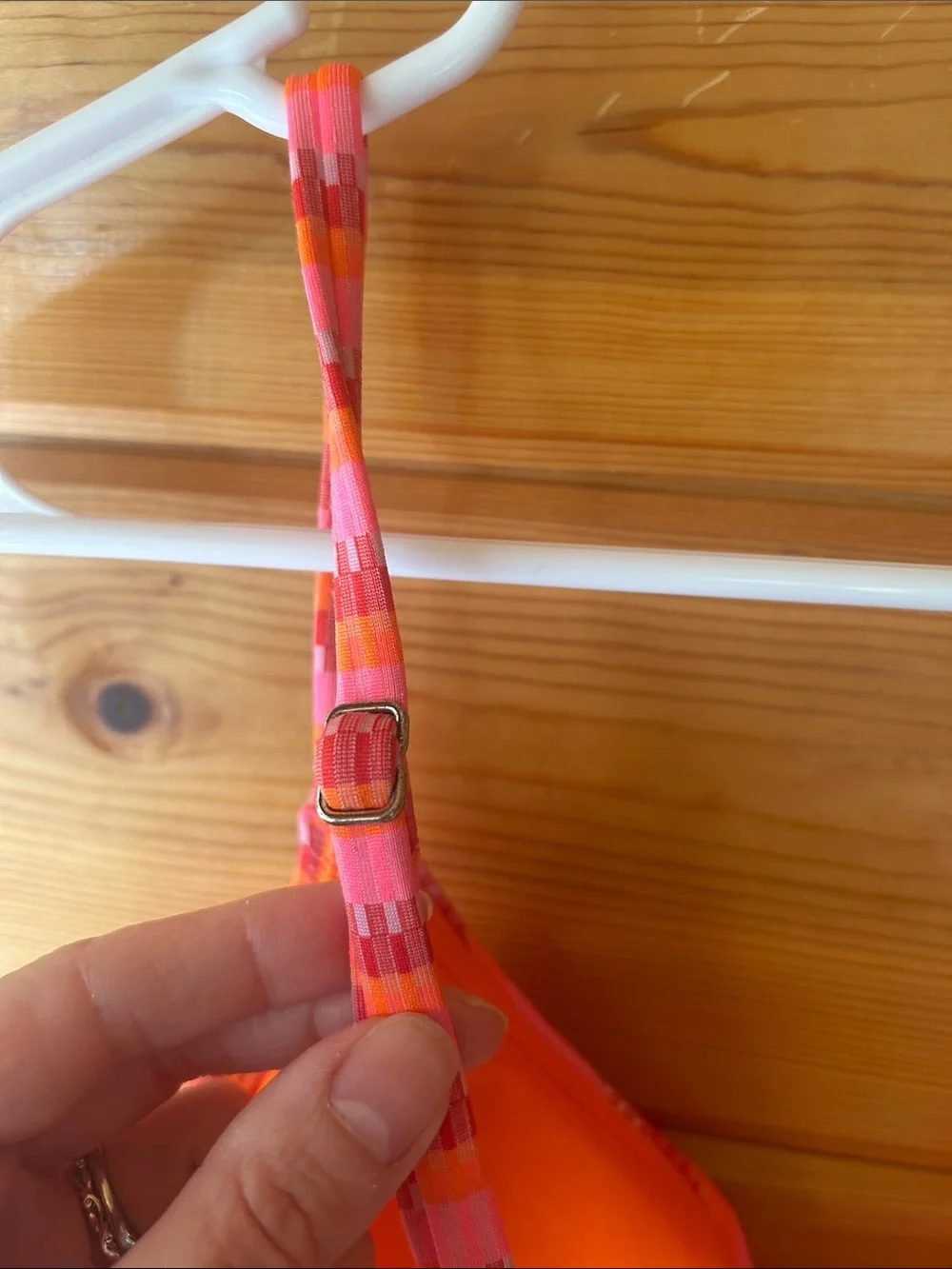 wild fable Pink & Orange Striped Underwire Bikini Top